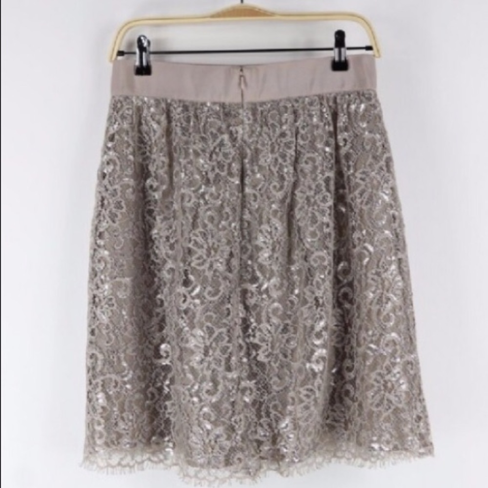J Crew metallic lace skirt size 4